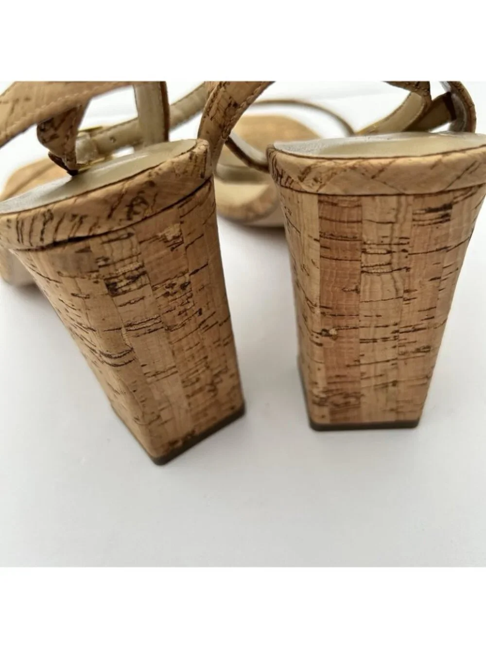 Ann Taylor Cork Ankle-Strap Block Heel Sandals Womens Size 9 Work Party Shoes